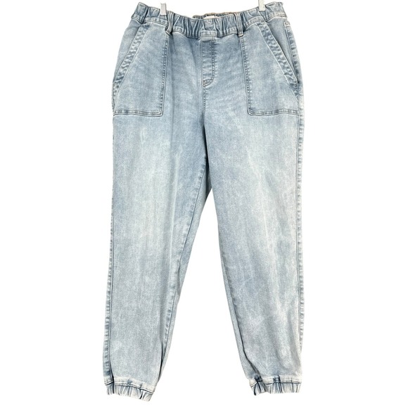 Lane Bryant Women's Jeans Joggers Size 14 Light Wash Denim Elastic Waist Casual - Picture 1 of 8